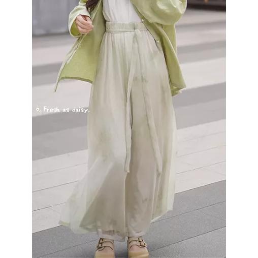 ｜春日醒｜穀雨春光曉🌼日常漢服改良漢服闊腿褲寬褲宋褲通勤休閒百搭鬆緊腰春夏女-細節圖5