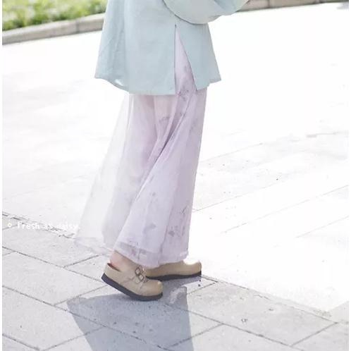 ｜春日醒｜穀雨春光曉🌼日常漢服改良漢服闊腿褲寬褲宋褲通勤休閒百搭鬆緊腰春夏女-細節圖7