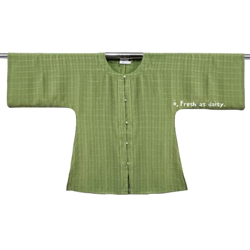 ｜春日醒｜夏雨🌼改良式漢服日常漢服圓領明制開衫七分袖春夏對襟多色純色日常通勤百搭-細節圖7
