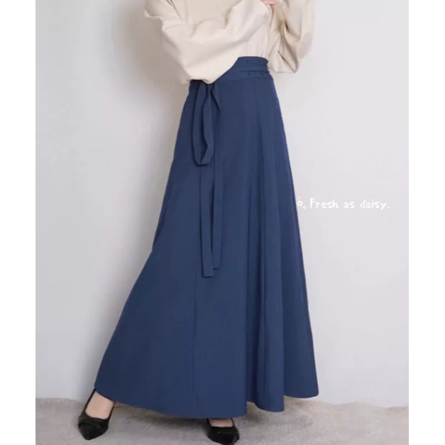 ｜春日醒｜素裳🌼日常漢服春秋冬中式漢服少女漢服齊腰一片式綁帶素色八破裙半身裙-規格圖8