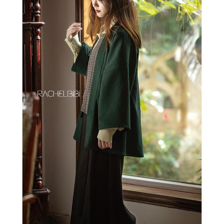 ｜春日醒｜如三月兮🌼日常漢服改良式漢服對襟衫開衫外套宋制通勤百搭素色秋冬長袖現貨-細節圖2