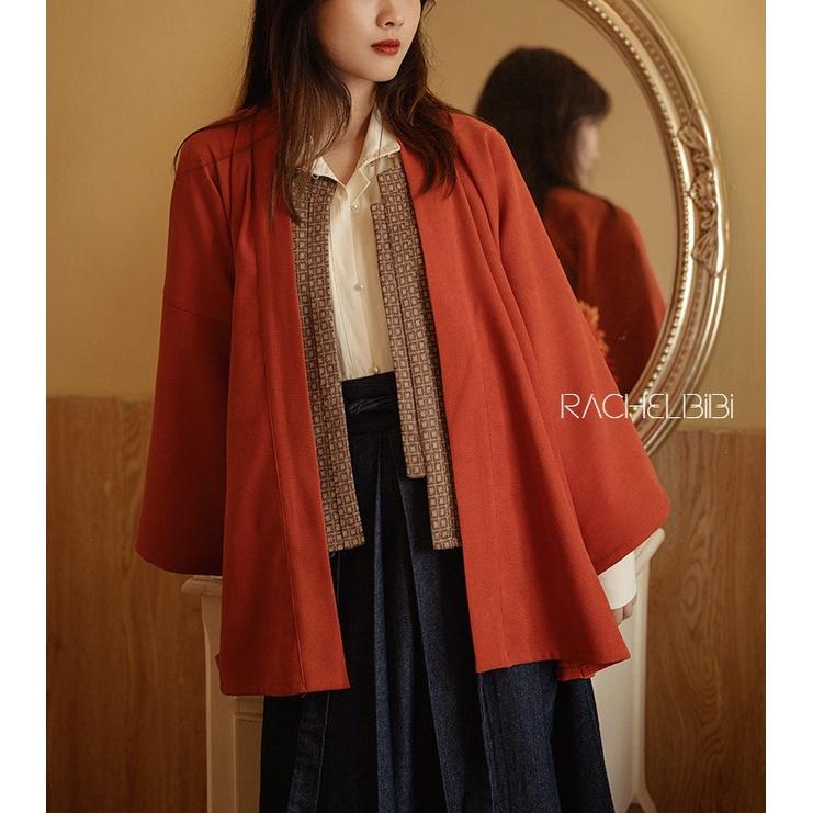 ｜春日醒｜如三月兮🌼日常漢服改良式漢服對襟衫開衫外套宋制通勤百搭素色秋冬長袖現貨-細節圖4