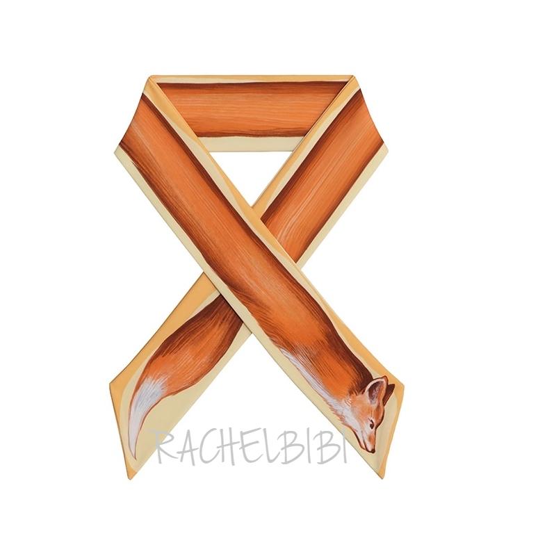 ｜春日醒｜油畫狐狸💫原創手繪狐狸古著絲巾復古絲巾襯衫西裝shirt-細節圖5