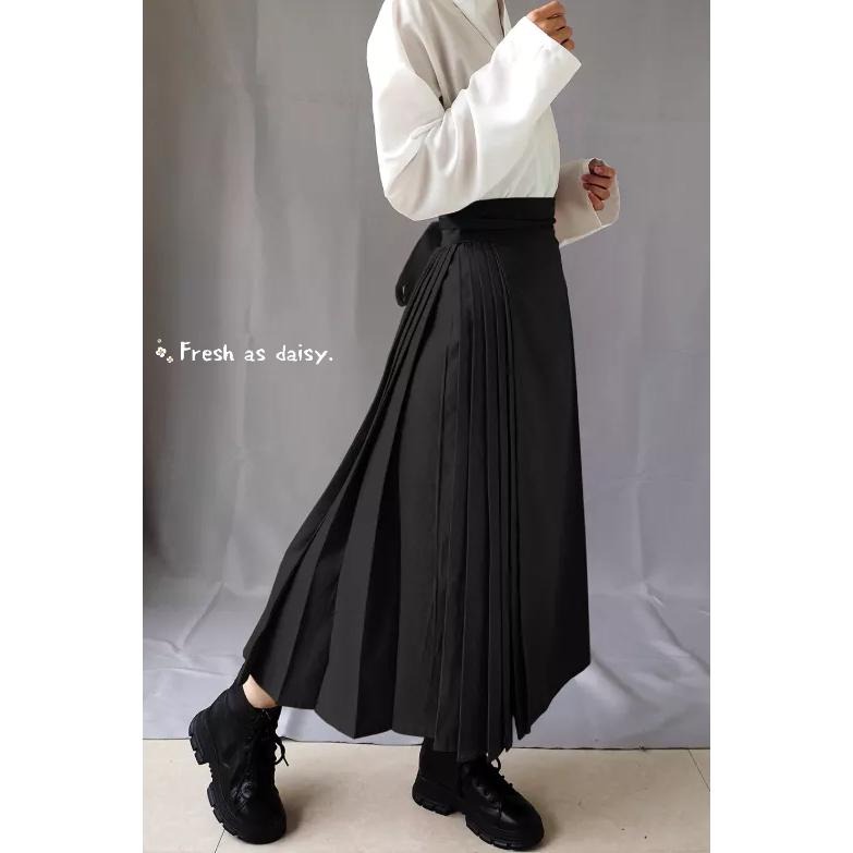 ｜春日醒｜明日春雪🌼新款中式預購秋冬少女文藝溫柔清新甜美長款純色改良馬面裙文青漢服半身裙-細節圖2