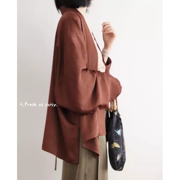 ｜春日醒｜韶華🌼日常漢服改良式漢服對襟衫飛機袖開衫外套宋制通勤百搭素色春秋長袖-細節圖7