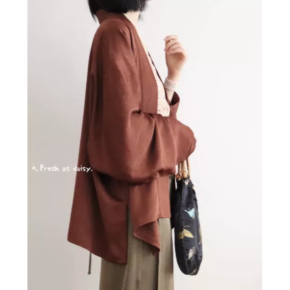 ｜春日醒｜韶華🌼日常漢服改良式漢服對襟衫飛機袖開衫外套宋制通勤百搭素色春秋長袖-細節圖7