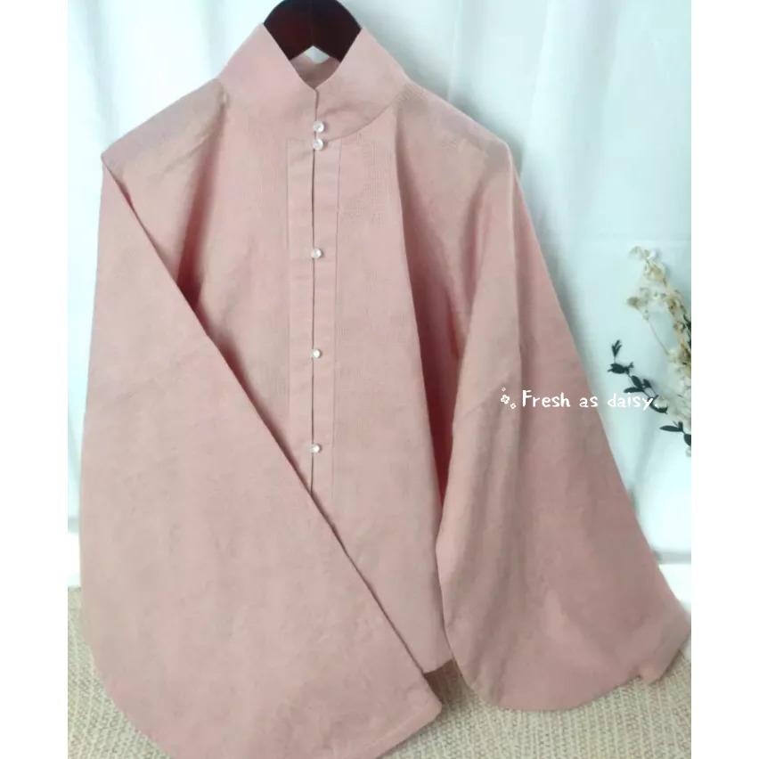 ｜春日醒｜寄春君🌼日常漢服改良式漢服明制百搭素色立領對襟琵琶袖日常通勤長袖上衣-規格圖9