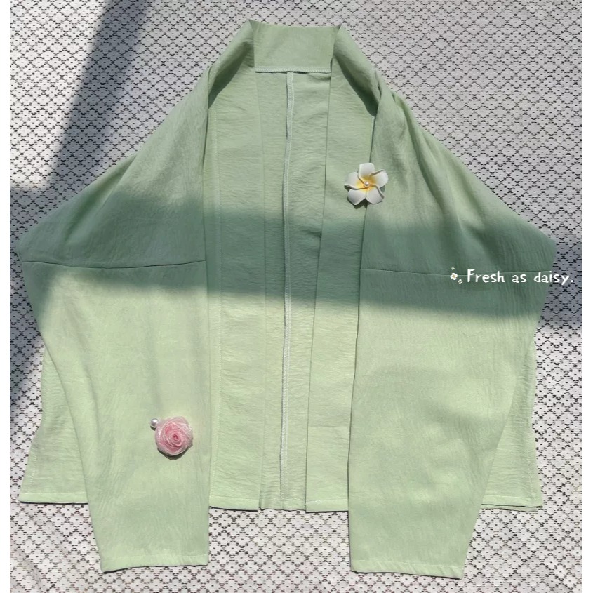 ｜春日醒｜彩夏🌼改良式漢服日常漢服漢服女裝漢服上衣飛機袖開衫多色素色簡約外套宋制春夏少女-規格圖9