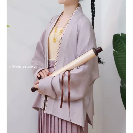 ｜春日醒｜飛花令🌼改良式漢服日常漢服漢服女裝漢服飛機袖上衣開衫多色素色簡約外套宋制春夏少女-規格圖7