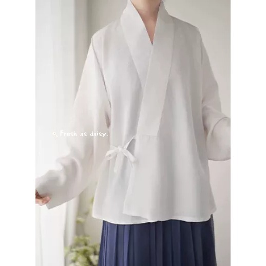 ｜春日醒｜荷花十里🌼日常漢服改良式漢服對交穿箭袖暗紋對襟衫開衫春夏防曬外套通勤百搭-規格圖9
