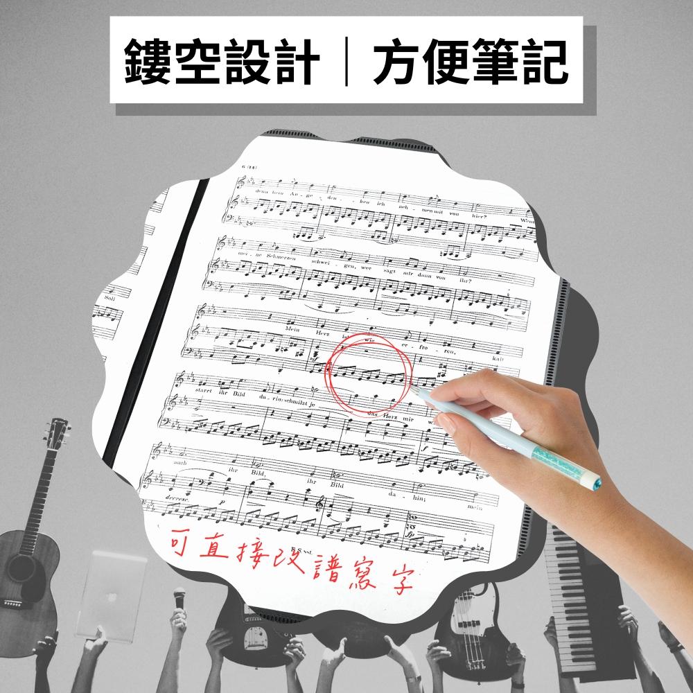 【iLearnMusic】A4三折疊連頁式琴譜資料夾 六頁展開式琴譜夾 樂譜夾 可直接寫字 不反光 電子鋼琴 電鋼琴-細節圖2