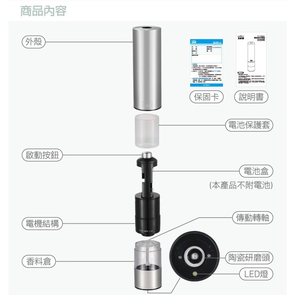 大家源 電動香料研磨機 TCY-950601-細節圖4