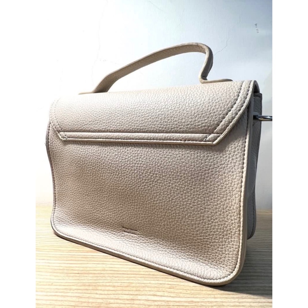 真皮信封方包斜背包/杏色-細節圖2