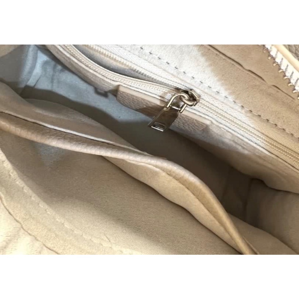 真皮信封方包斜背包/杏色-細節圖5