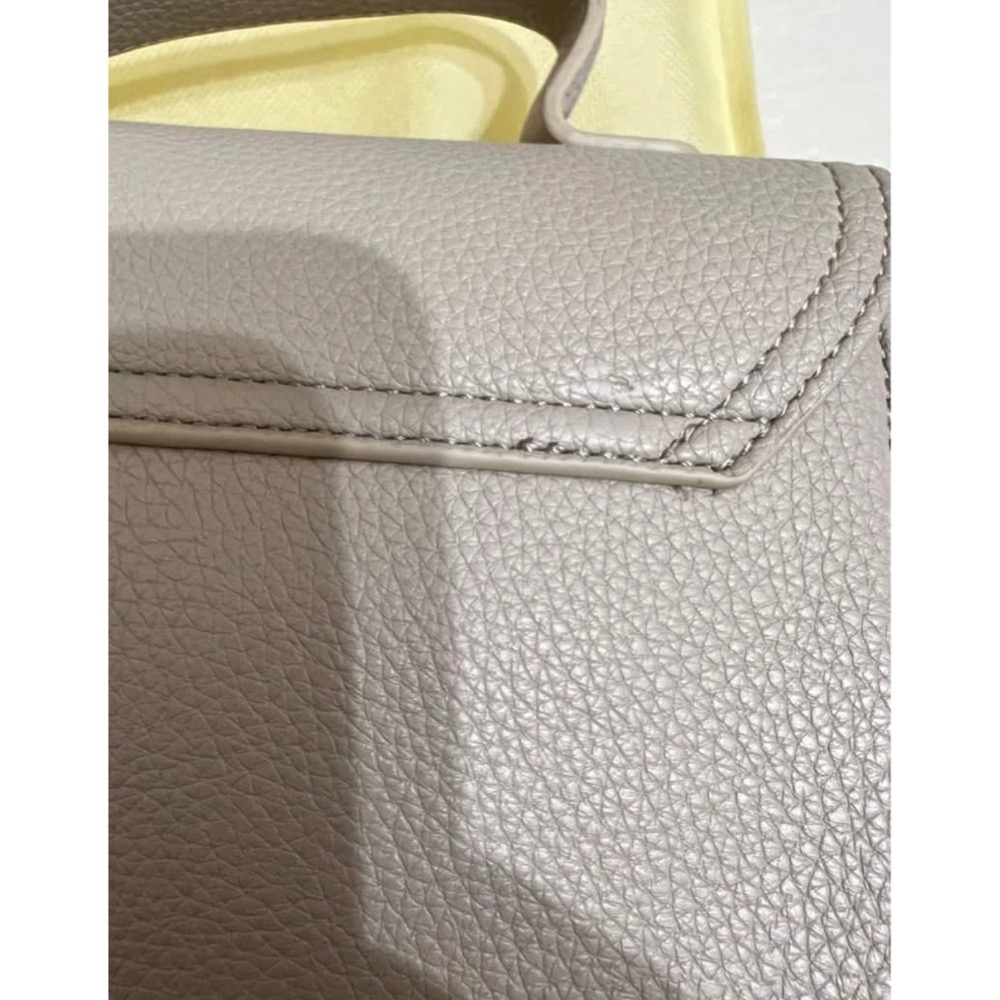 真皮信封方包斜背包/杏色-細節圖6