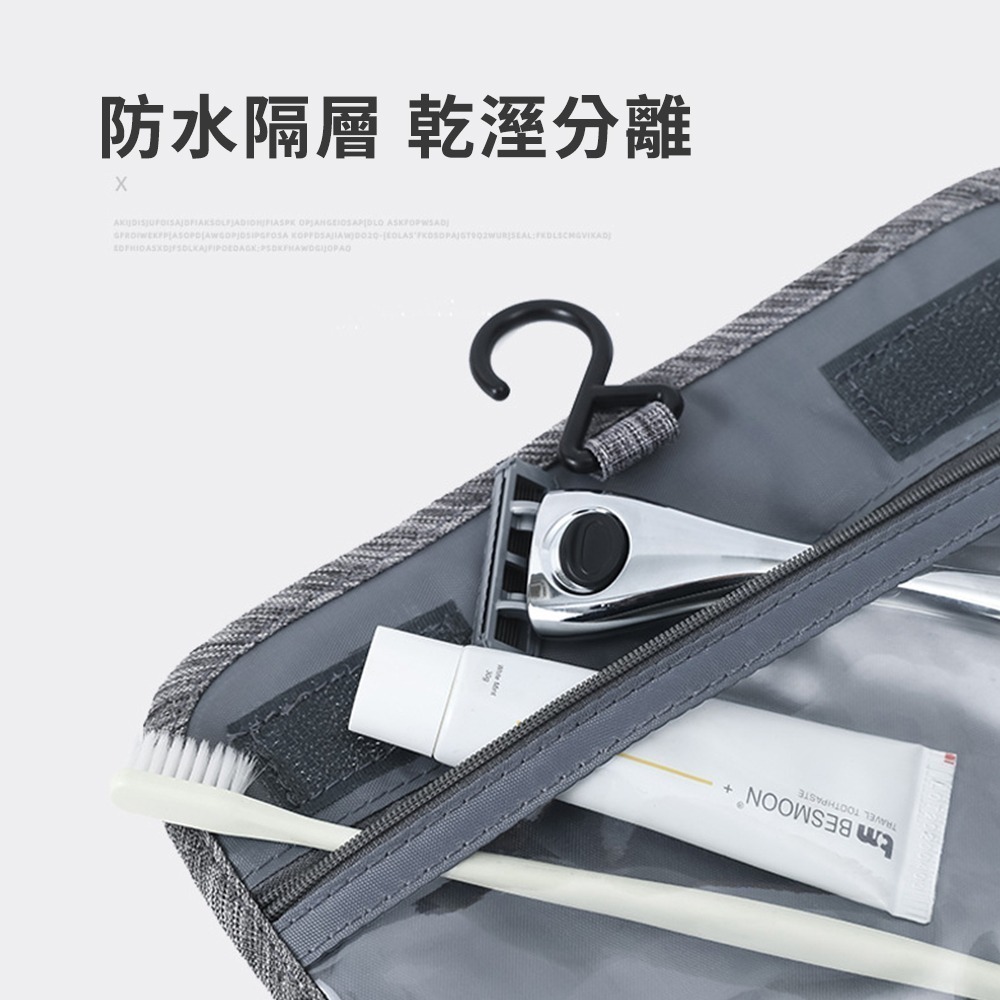 【Timo】大容量乾溼分離盥洗包 防水摺疊旅行收納包-細節圖6