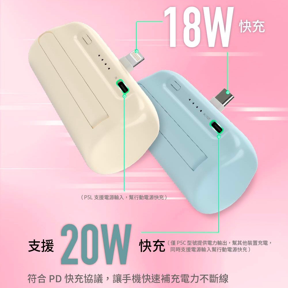 【亞果元素】GRAVITY P5C USB-C PD快充 Type-C口袋型行動電源 5000mAh-細節圖5