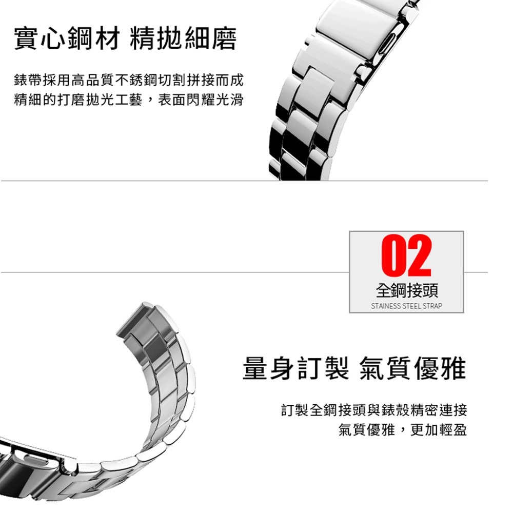 【Timo】小米手環7 不鏽鋼金屬替換錶帶(贈保護膜、錶帶調整器)-細節圖6