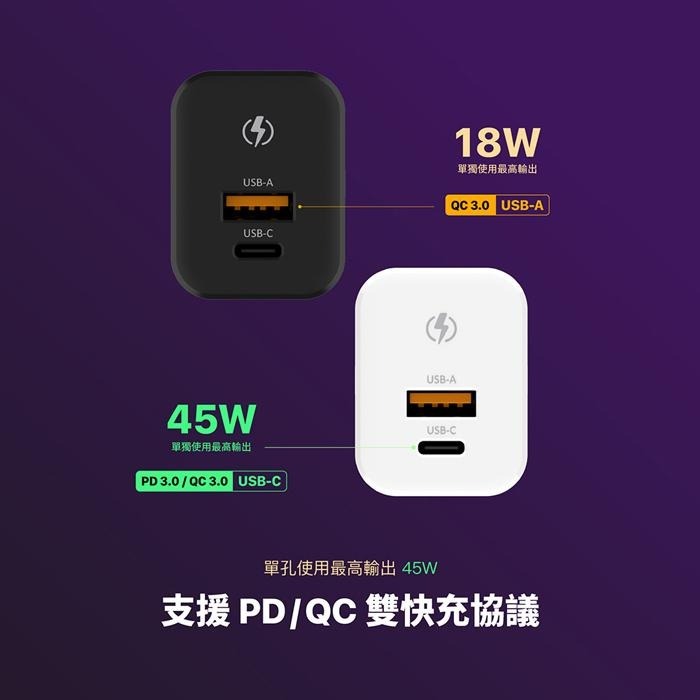 【亞果元素】OMNIA X45A GaN 45W PD/QC3.0雙孔迷你極速充電器-細節圖5