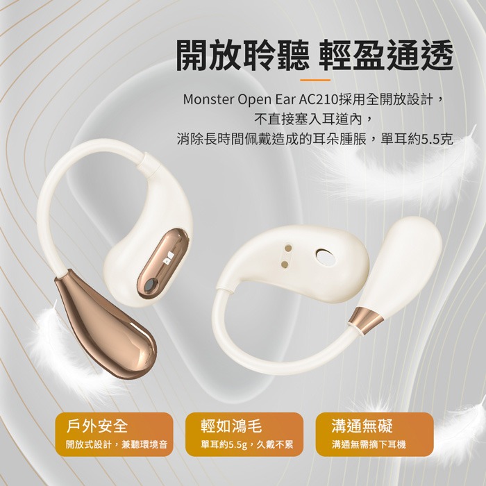 【Monster魔聲】Open Ear AC210 OWS開放式 真無線藍牙耳機-細節圖3