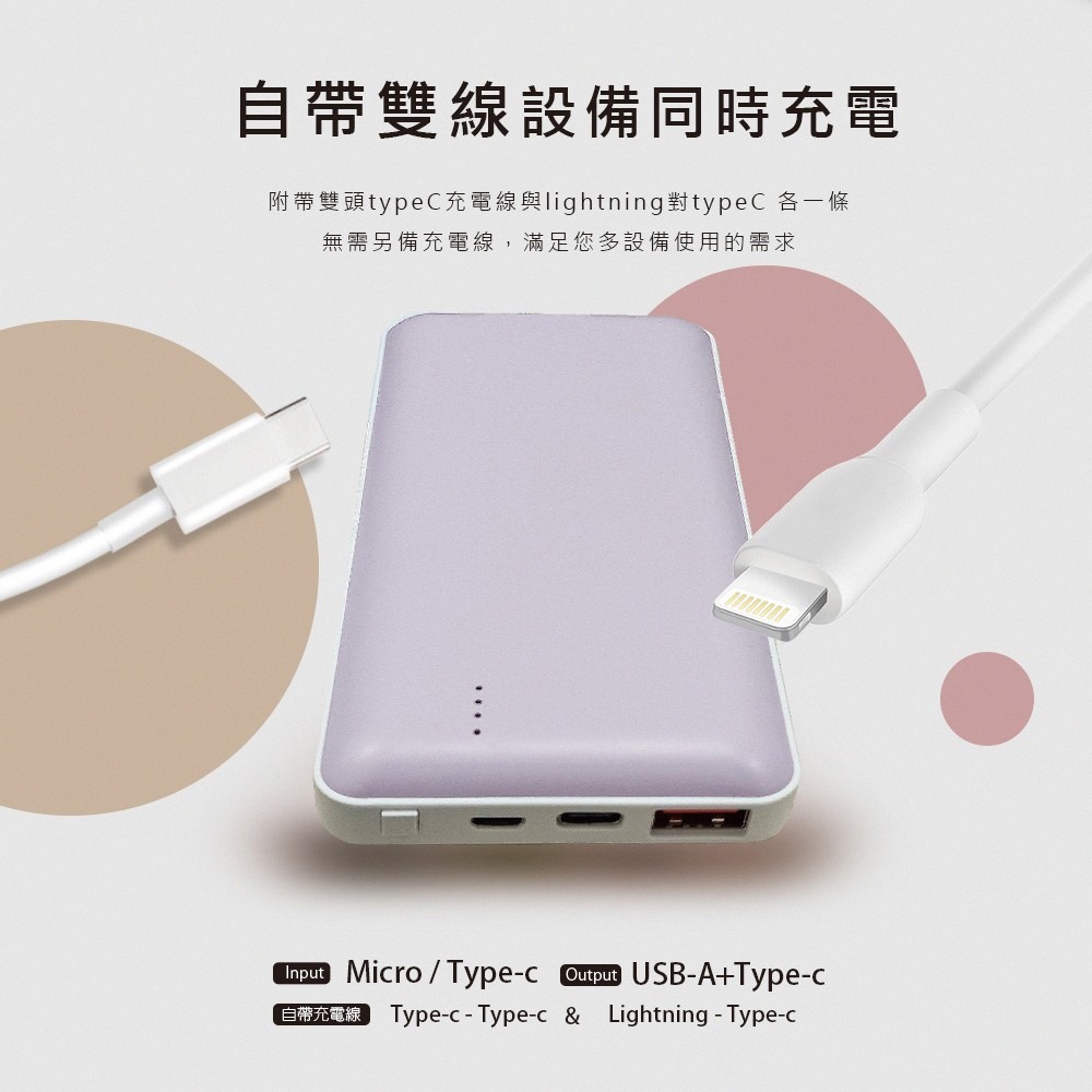 【MCK科技】PD+QC 自帶雙線20W快充行動電源10000mAh(MCK-NP1S)-細節圖3