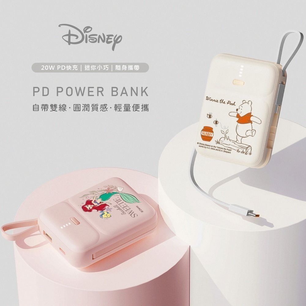 【Disney迪士尼】經典角色系列 雙線Q寶 PD快充行動電源10000mAh-細節圖2
