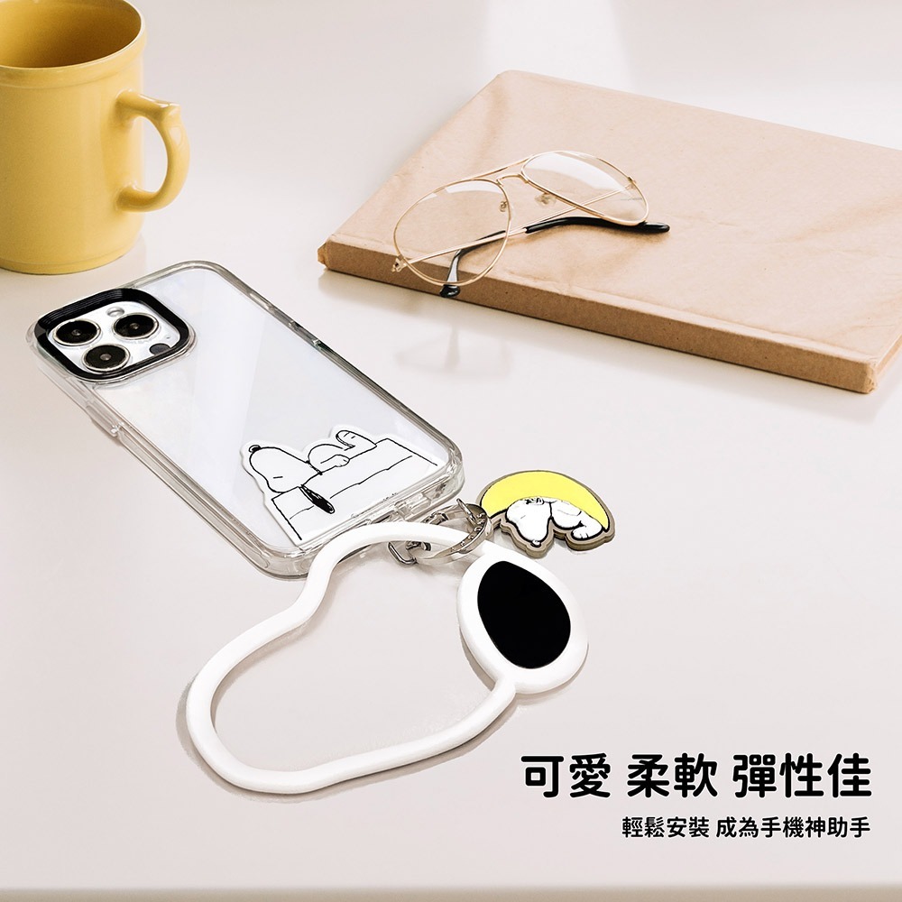 【SNOOPY史努比】多功能手機夾片造型矽膠環/掛環-細節圖2