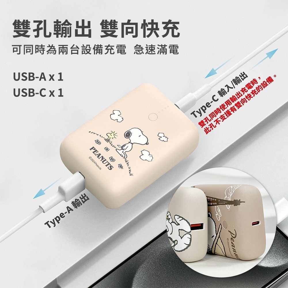 【限時購】【SNOOPY史努比】小圓寶 12000series PD雙向快充 行動電源-細節圖6