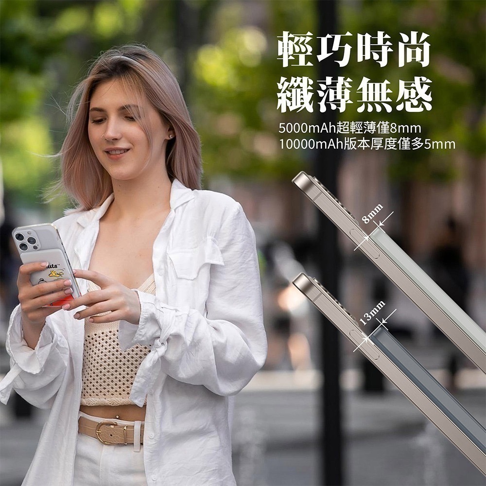 【限時購】SNOOPY史努比 20W PD超薄磁吸無線快充行動電源 10000mAh-細節圖4