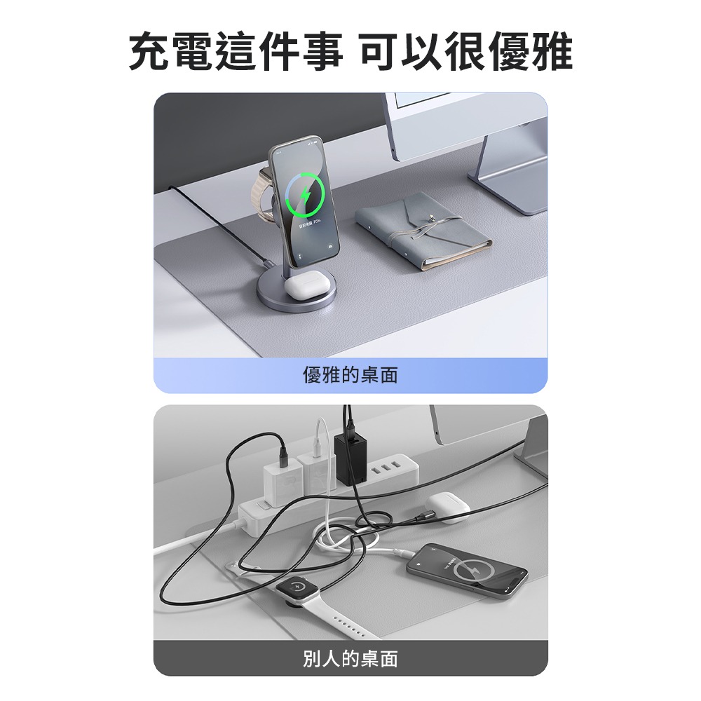 【Mcdodo麥多多】MagQ Qi2 三合一磁吸無線充支架(CH-2460)-細節圖7