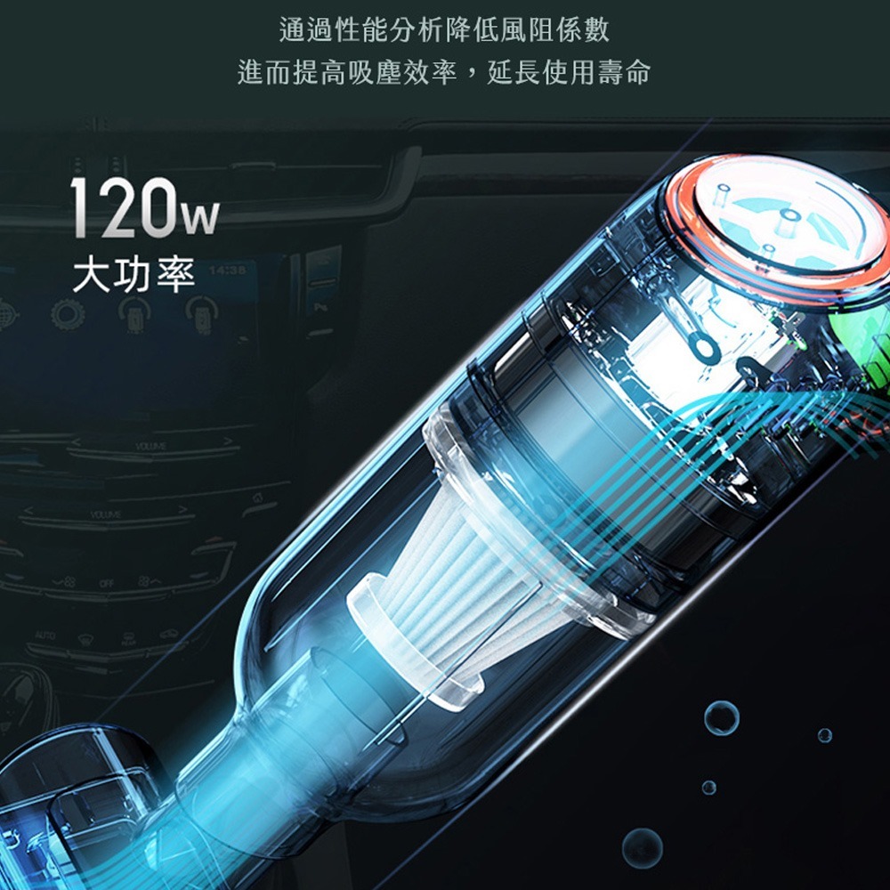 【Timo】北歐風USB充電式無線手持吸塵器/車用吸塵器-細節圖2