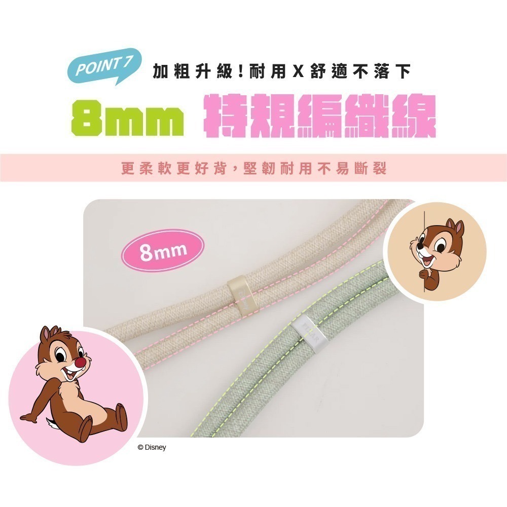 【限時購】Disney迪士尼 C to C 二合一 65W 急速充電手機掛繩組(附造型夾片)-細節圖9