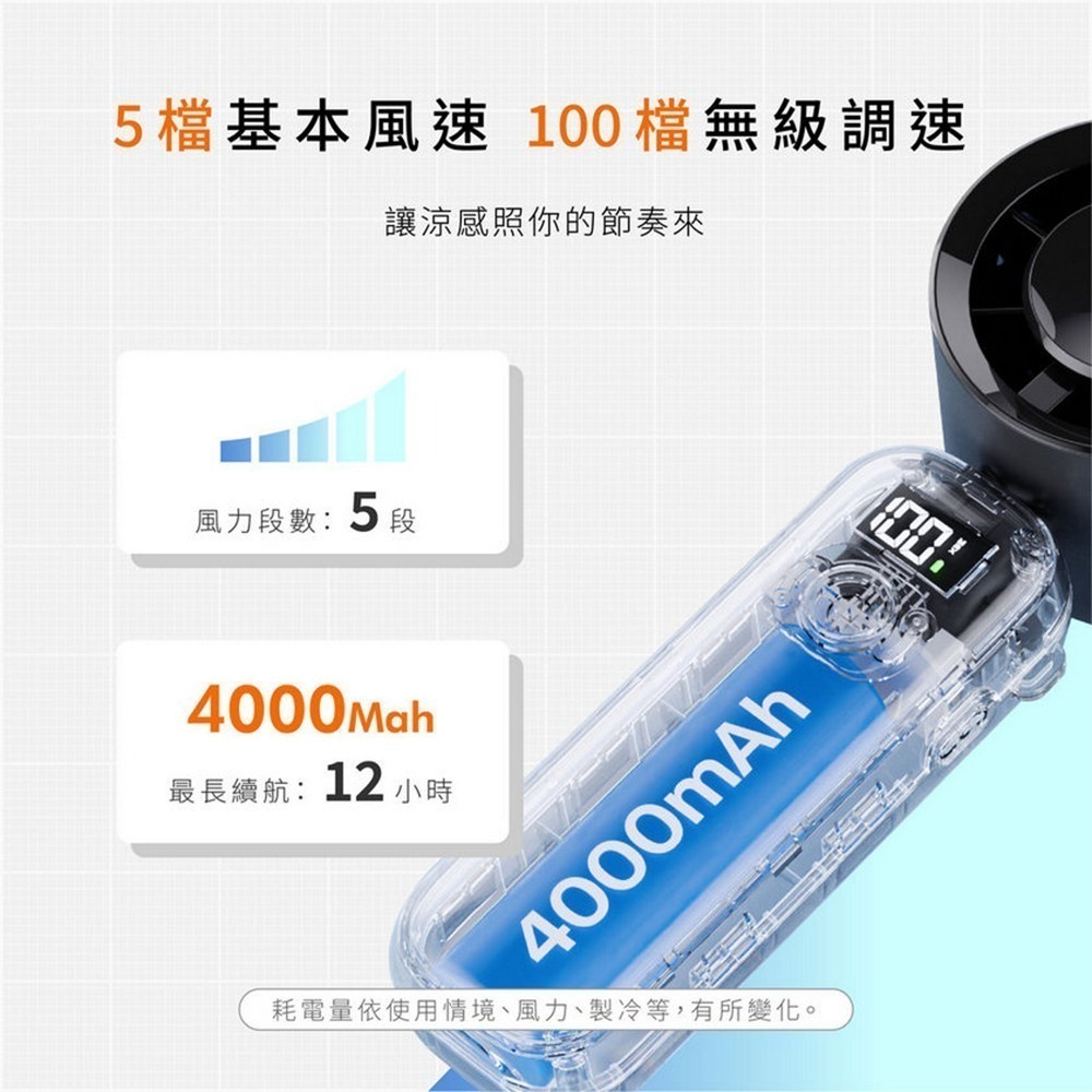 【限時購】【GUXON】巧冰扇 100檔 冰敷摺疊手持高速風扇-細節圖6