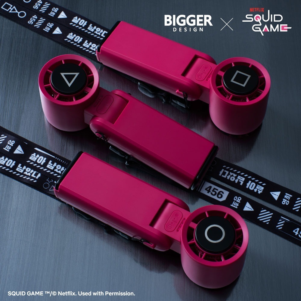 【7-ELEVEN門市團購】魷魚遊戲 COCOLD冰感摺疊製冷風扇 附掛繩 附吊飾盲袋-細節圖2