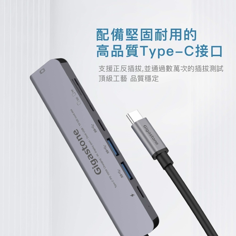 【7-ELEVEN 門市團購】Gigastone 7合1多功能 100W PD充電 Type-C HUB集線器-細節圖8