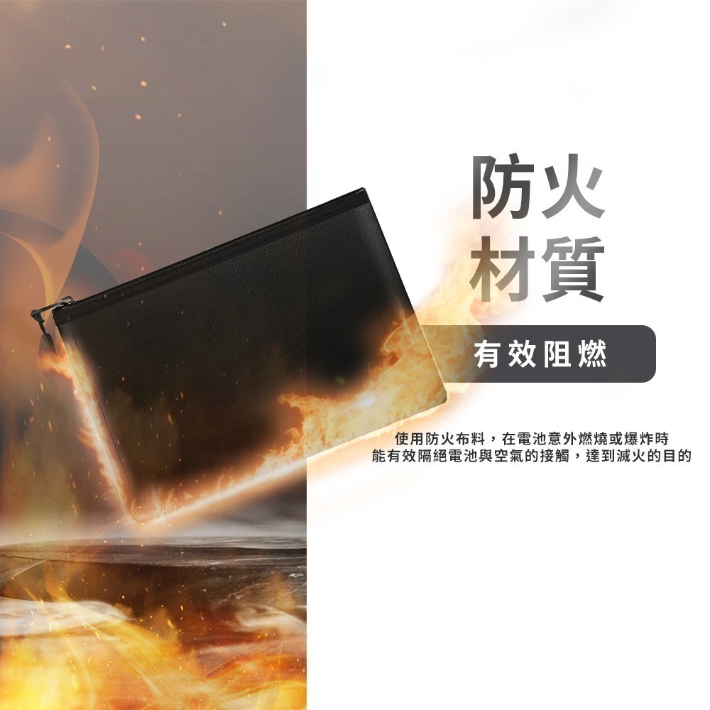 【7-ELEVEN 門市團購】Timo 拉鍊款 行動電源安全收納袋/防火防爆袋/阻燃袋(2入組)-細節圖3