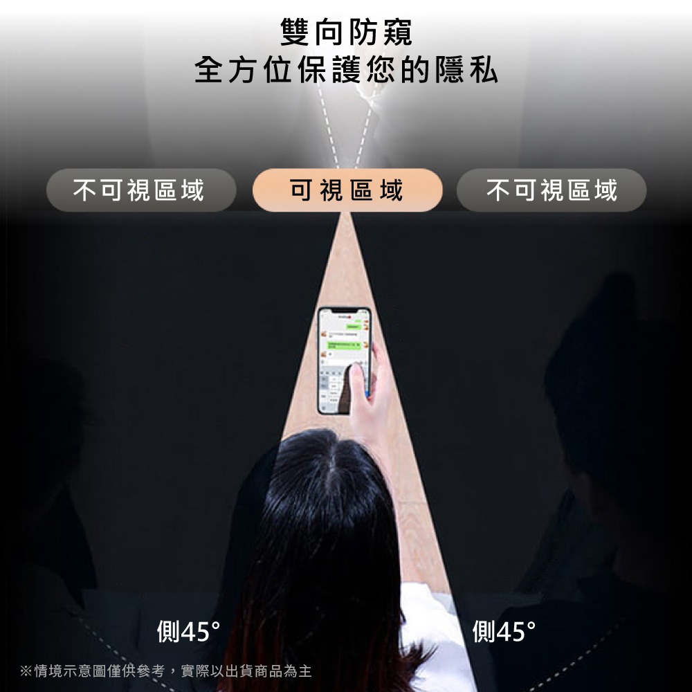 【Timo】iPhone 17 Pro Max /17 Pro /Air /17 系列 黑邊防窺鋼化玻璃保護貼-細節圖5