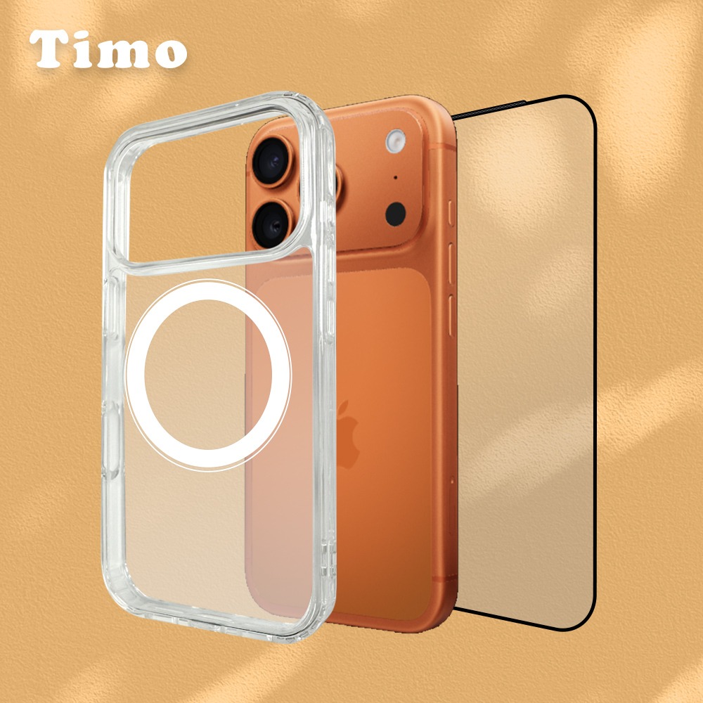 【Timo】iPhone 17 Pro Max/17 Pro/Air/17 系列 磁吸手機殼+螢幕保護貼 二件組-細節圖2