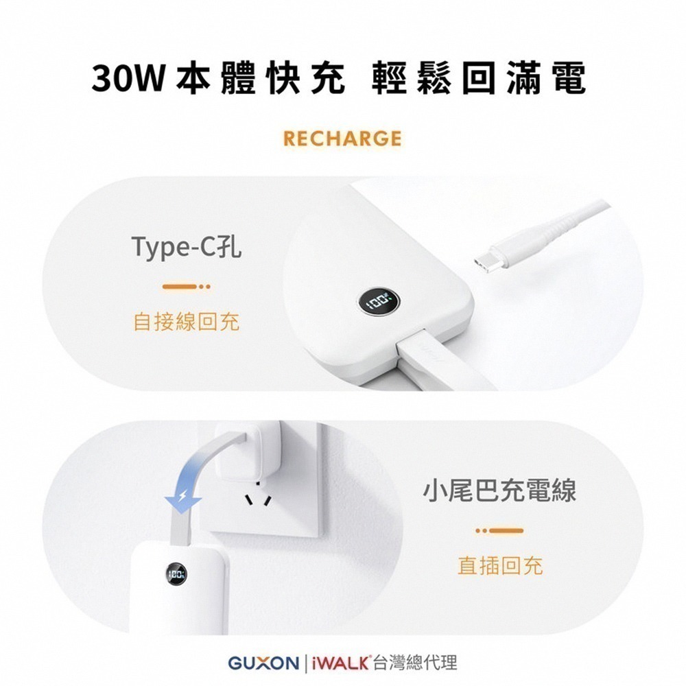 【iWALK】MAGO Qi2 15W磁吸帶線行動電源10000mAh(有標示Wh/3C認證)-細節圖7