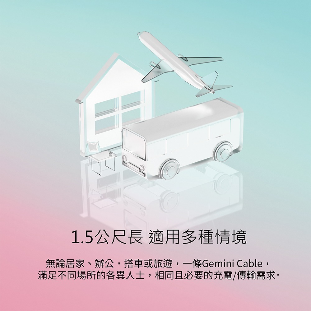 【限時購】【Feeltek】Gemini USB-C to 雙C 100W 一轉二智慧分流傳輸充電線1.5m-細節圖8