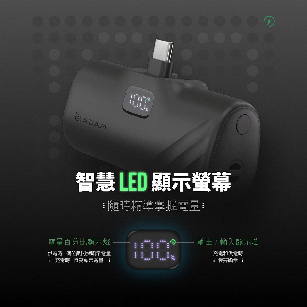 【亞果元素】GRAVITY F5L Lightning LED 顯示口袋型行動電源5000mAh(已標示Wh)-細節圖3