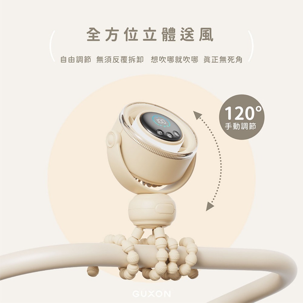 【限時購】【GUXON】捲捲扇 全方位旋轉風扇-細節圖6