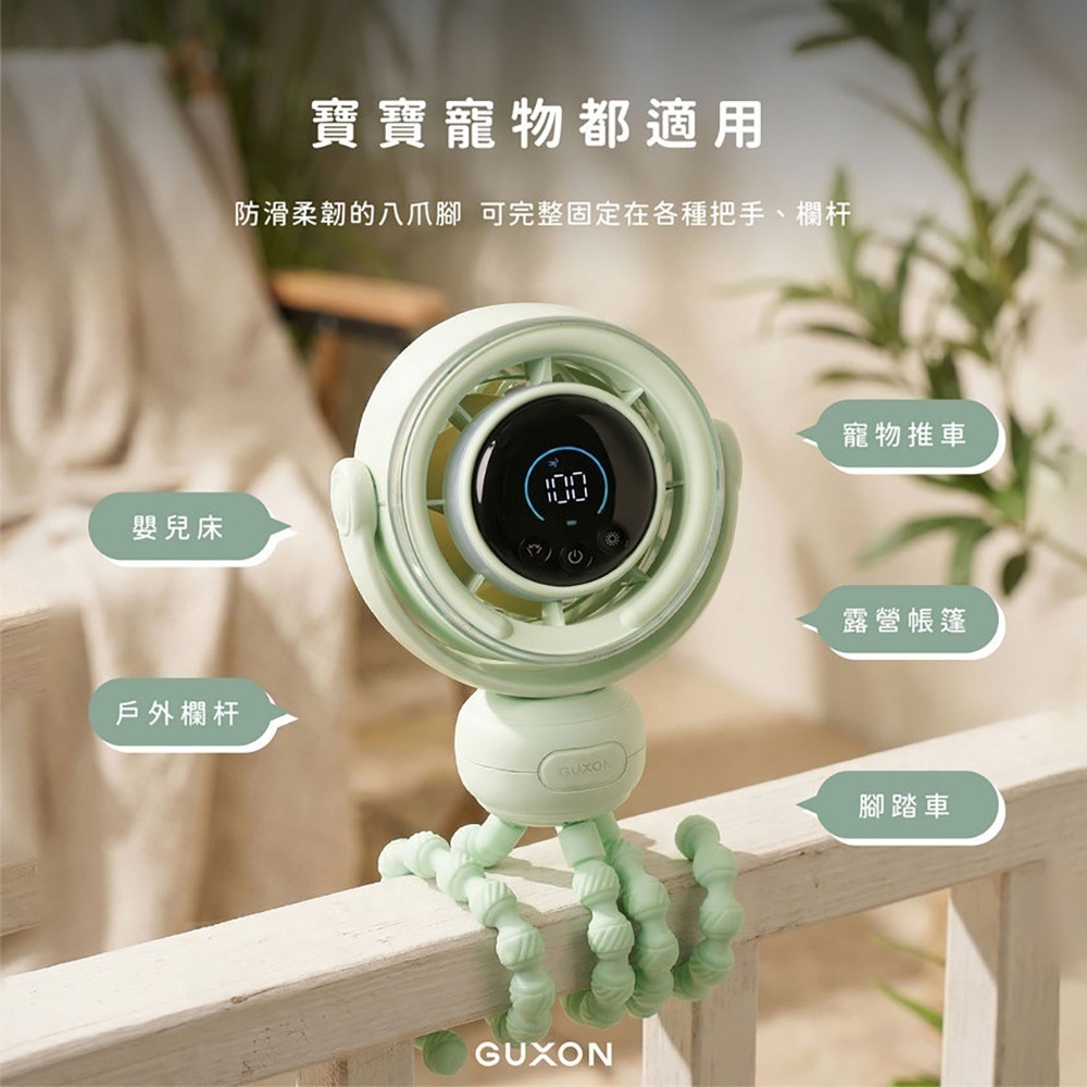 【限時購】【GUXON】捲捲扇 全方位旋轉風扇-細節圖7