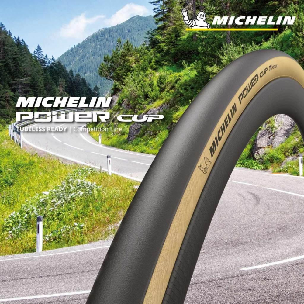 【單車元素】米其林 POWER CUP/PRO 5 TLR 700x28/30c 無內胎 公路車 外胎 黑色/膚色-細節圖7