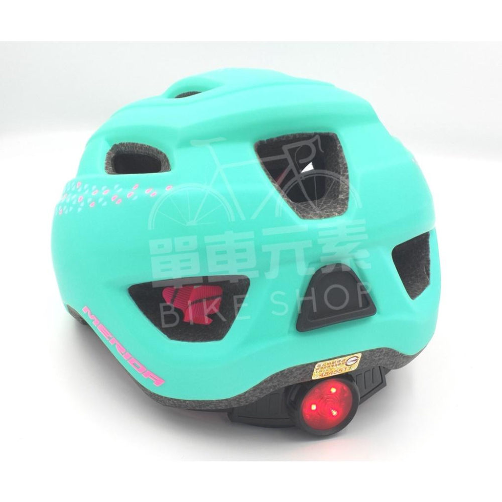 【單車元素】MERIDA 美利達 兒童安全帽 KB18 有警示燈 自行車 滑步車 安全帽 50-54cm 綠/粉-細節圖5