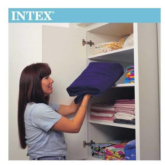 INTEX 64758 新款線拉結構FIBER TECH 雙人防水植絨 充氣床 137*191*25cm 露營床藏青色-細節圖7