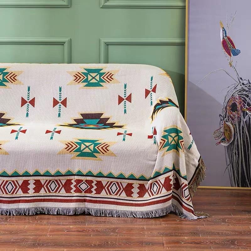 (現貨)露營毯 沙發毯 蘇克雷純棉線針織全蓋毯沙發巾防塵罩雙人單人沙發毯子墊 戶外野餐墊 INS網紅款週末野餐墊-細節圖4