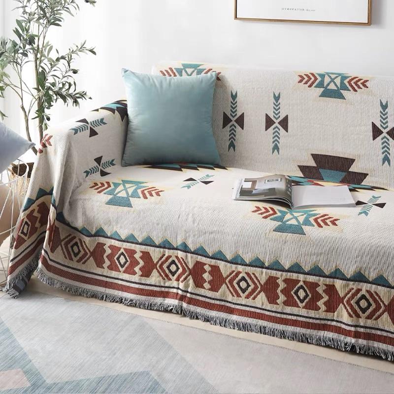 (現貨)露營毯 沙發毯 蘇克雷純棉線針織全蓋毯沙發巾防塵罩雙人單人沙發毯子墊 戶外野餐墊 INS網紅款週末野餐墊-細節圖8