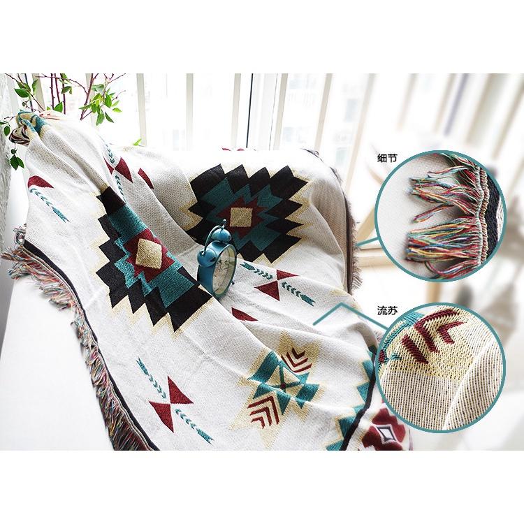 (現貨)露營毯 沙發毯 蘇克雷純棉線針織全蓋毯沙發巾防塵罩雙人單人沙發毯子墊 戶外野餐墊 INS網紅款週末野餐墊-細節圖9