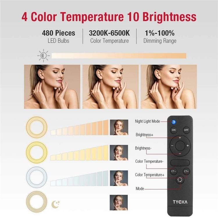 (現貨免運)18吋遙控型環形LED補光燈 TYCKA網美網拍專用（附燈架 遙控器 專用收納手提袋）-細節圖4